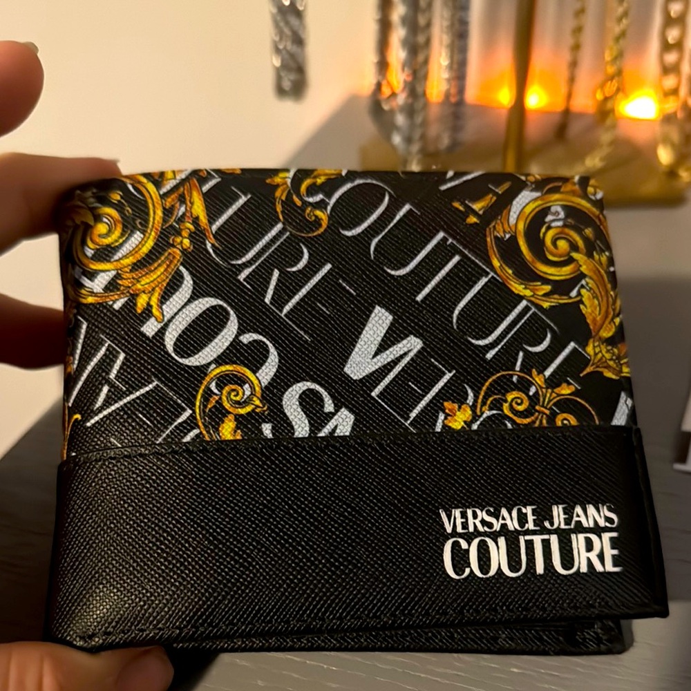 Versace Jeans Couture Black and Gold Wallet